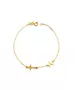 Letter and Cross with Zircons Bracelet - 9ct Gold