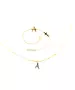 Letter and Plain Cross Necklace - Sterling Silver 925 Yellow Gold Plated