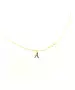 Letter and Plain Cross Necklace - Sterling Silver 925 Yellow Gold Plated