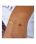 Letter and Cross with Zircons Bracelet - Sterling Silver 925 Rose Gold Plated