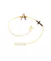 Letter and Plain Cross Bracelet - 18ct Gold