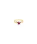 18ct Gold Flower Ring with Rubi and Diamonds