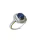 18ct White Gold Ring with Blue Sapphire & Diamonds - 24(64)