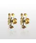 Hoops Flowers Earrings - Stainless Steel Gold