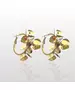 Hoops Flowers Earrings - Stainless Steel Gold