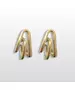 Continuous Line Earrings - Stainless Steel Gold