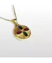 Byzantine Round Necklace with 3 Colors of Zircons - Silver 925 Gold Plated