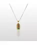 Byzantine Oval Necklace with 3 Colors of Zircons - Silver 925 Gold Plated