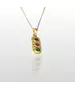 Byzantine Oval Necklace with 3 Colors of Zircons - Silver 925 Gold Plated