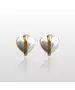 Earrings heart with pearl- Stainless Steel Gold Plated