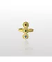 Byzantine Ring with 3 Colors of Zircons - Silver 925 Gold Plated