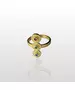 Byzantine Ring with 3 Colors of Zircons - Silver 925 Gold Plated