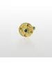 Byzantine Ring with 3 Colors of Zircons - Silver 925 Gold Plated