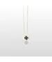 Necklace Clover with black onyx - Silver 925 Gold Plated