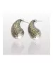 Hammered pearshape Earrings 3.1cm - High quality Stainless Steel