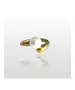 Pear-shaped ring with pearl - High quality Stainless Steel Gold Plated