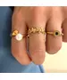 Single round stone ring - High quality Stainless Steel Gold Plated