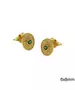 Byzantine Oval Earrings with Green Zircon - Silver 925 Gold Plated