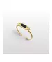 Black Stone thin Ring - High quality Stainless Steel & Gold Plated - Silver