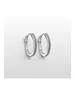 9ct White Gold Hoops with Zircons - 1.6cm