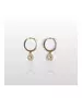 9ct Gold Hoops with Hanging Zircons Circle