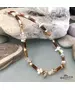 Wood, shell, quartz necklace