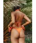Ivy triangle bikini bottom with double knots Grapefruit