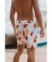 Swim Shorts With Patch Pockets In Papaya Evil Eye Print