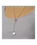 "Chic & Simple -Long heart" Silver Color Necklace