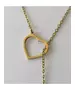 "Chic & Simple -Long heart"Gold Color Necklace
