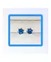 Silver Earrings "Blue Zircons" (S925)
