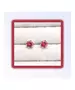 Silver Earrings "Red Zircons" (S925)