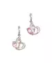 Silver Earrings "Pink Hearts" (S925)