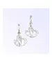 Silver Earrings "White Hearts" (S925)