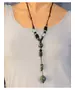 Long Handmade Ceramic Necklace "Green"