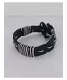 Leather Handmade Men's Bracelet "Black-White"