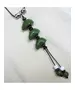 Long Handmade Ceramic Necklace "Green Stones"