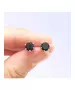 Silver Earrings "Black Zircons" (S925)