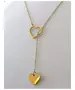 "Chic & Simple -Long heart"Gold Color Necklace