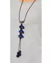 Long Handmade Ceramic Necklace "Blue Stones"