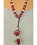 Long Handmade Ceramic Necklace "Red-2"