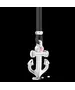 ZANCAN BLACK KEVLAR NECKLACE SILVER ANCHOR