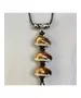 Long Handmade Ceramic Necklace "Yellow-Brown Stones"